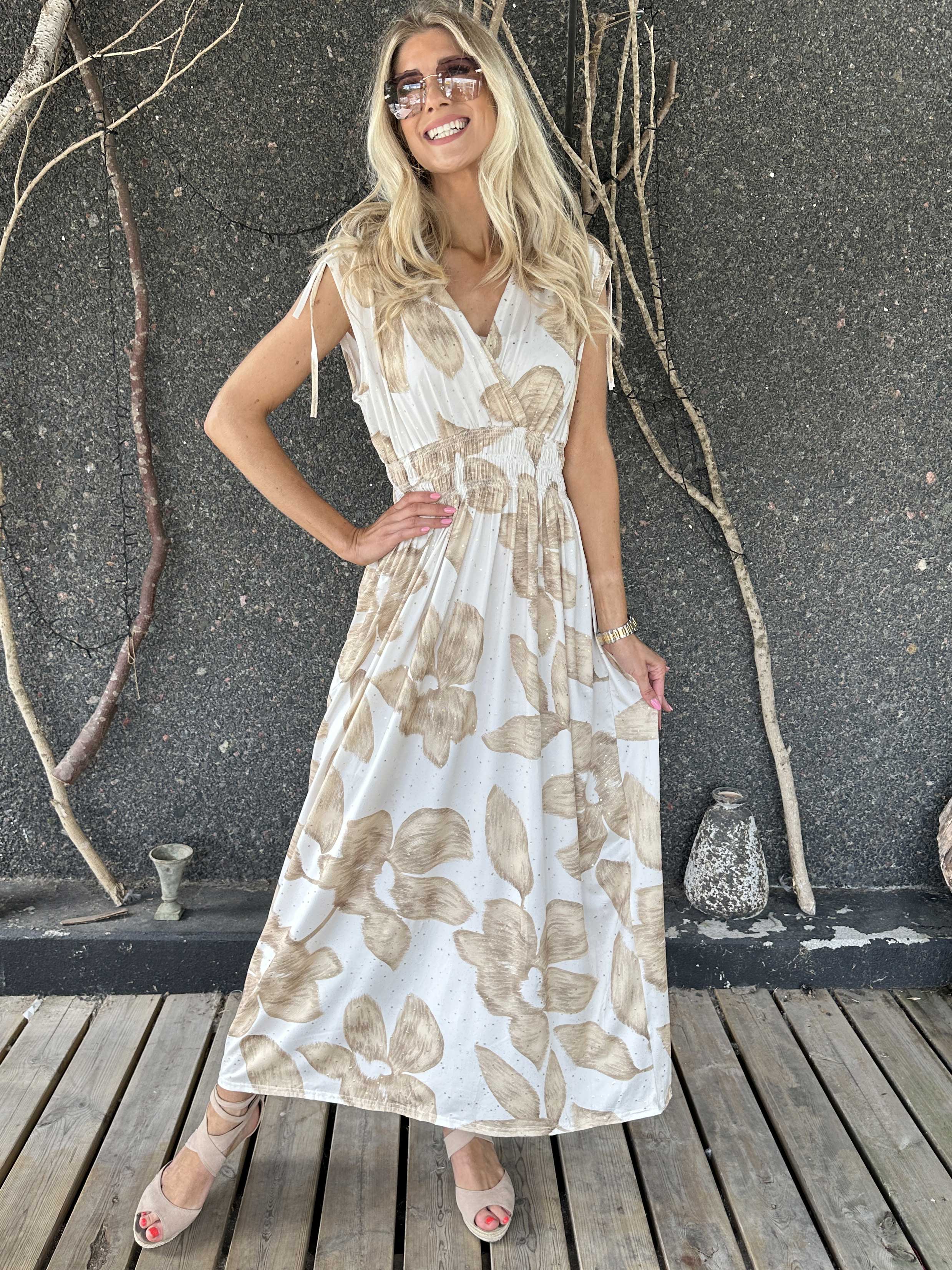 Pams Art Flower Sleeveless - Lang elastisk kjole med store blomstermotiver